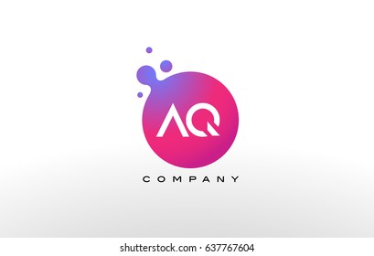 AQ Letter Dots Logo Design with Creative Trendy Bubbles and Purple Magenta Colors.