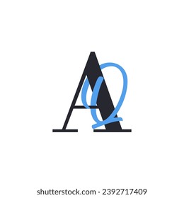 Concepto del logotipo de la carta AQ. Plantilla de logotipo de Monograma A y Q Mínimo Creativo. Logotipo Universal Premium