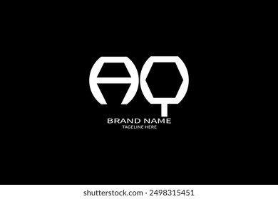 Diseño creativo del logotipo de la letra de AQ. Un diseño único. Concepto de logotipo de letra de iniciales creativas AQ. Diseño del logotipo de la letra de AQ sobre fondo negro.