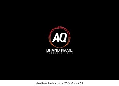 AQ letter logo creative design. AQ unique design. AQ creative initials letter logo concept. AQ letter logo design on black background.