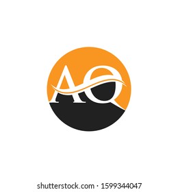 AQ Letter Logo With Creative Modern Wave Typography Vector Template. Creative Alphabetical AQ Logo Design.