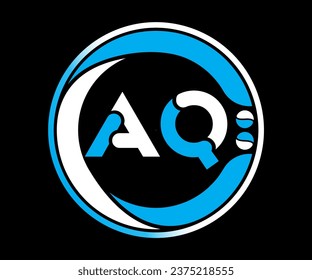 AQ letter logo design with a circle shape AQ Logo design with unique and simple design.
