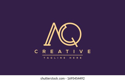AQ Letter Logo Design. Creative Modern A Q Letters icon vector Illustration.