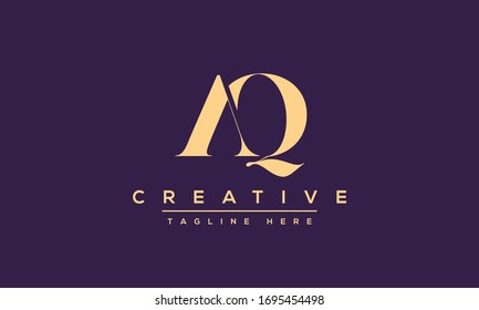 Diseño del logotipo de la carta AQ. Ilustración vectorial del icono Creative Modern A Q Letters.
