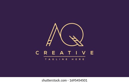 AQ Letter Logo Design. Creative Modern A Q Letters icon vector Illustration.