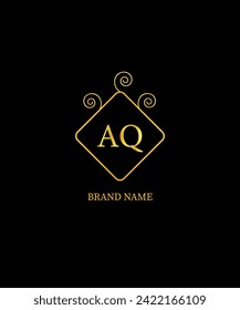 AQ Letter Logo Design. Creative Initials Letter Concept. AQ Icon Design
