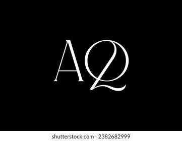 Logo-Design für AQ-Buchstaben und Monogramm, Vektorlogo-Design