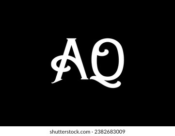 Logo-Design für AQ-Buchstaben und Monogramm, Vektorlogo-Design