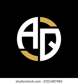 AQ letter logo design on black background. AQ creative initials letter logo concept.  
