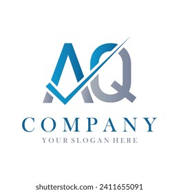 AQ Letter Logo Design Template Vector. Creative initials letter AQ logo concept.
