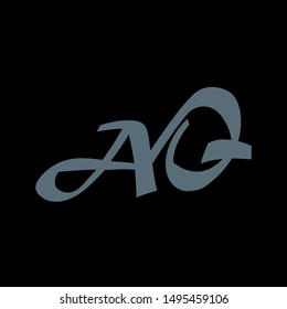 AQ Letter monogram with abstrac concept style design