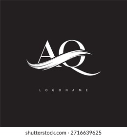 AQ Letter Monogram Logo with Brush Stroke for Modern Brand Identity