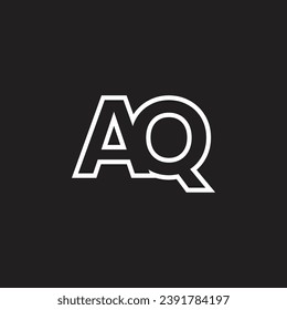 AQ letter, monogram, logo vector, template, design, minimal, black white, color,