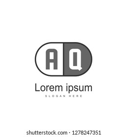 AQ Letters Logo Design. Simple and Creative Black Letter Concept Illustration.
