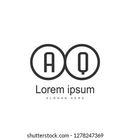 AQ Letters Logo Design. Simple and Creative Black Letter Concept Illustration.