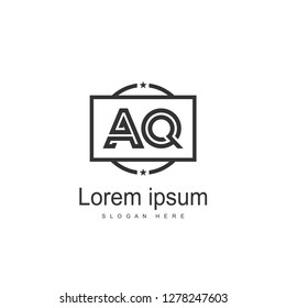 AQ Letters Logo Design. Simple and Creative Black Letter Concept Illustration.