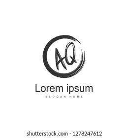 AQ Letters Logo Design. Simple and Creative Black Letter Concept Illustration.