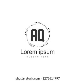AQ Letters Logo Design. Simple and Creative Black Letter Concept Illustration.