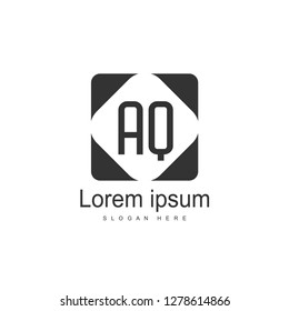 AQ Letters Logo Design. Simple and Creative Black Letter Concept Illustration.