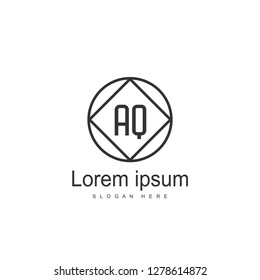 AQ Letters Logo Design. Simple and Creative Black Letter Concept Illustration.