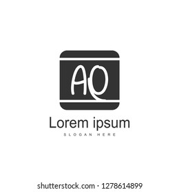 AQ Letters Logo Design. Simple and Creative Black Letter Concept Illustration.