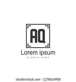 AQ Letters Logo Design. Simple and Creative Black Letter Concept Illustration.