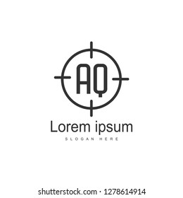 AQ Letters Logo Design. Simple and Creative Black Letter Concept Illustration.