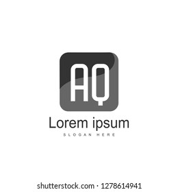 AQ Letters Logo Design. Simple and Creative Black Letter Concept Illustration.