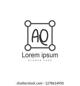 AQ Letters Logo Design. Simple and Creative Black Letter Concept Illustration.