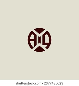 AQ line geometric initial logo in high quality professional design that will print well across any print media