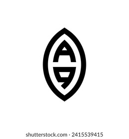 Monograma geométrico de línea AQ con diseño profesional de alta calidad que se imprimirá bien