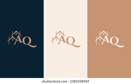 AQ logo with a home form element which means a real estate company