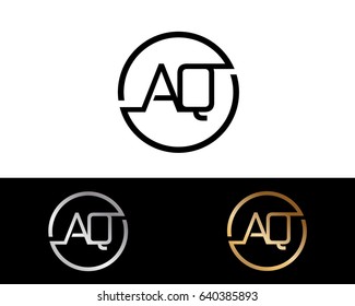 AQ Logo. Letter Design Vector with Red and Black Gold Silver Colors
