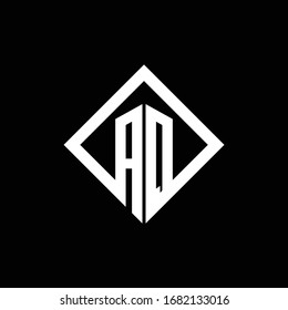 AQ logo monogram with square rotate style design template