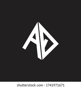 AQ Logo monogram with standout triangle shape ribbon design template