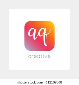 AQ logo, vector. Useful as brand symbol, app icon, alphabet element, clip-art.