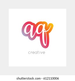 AQ logo, vector. Useful as brand symbol, app icon, alphabet element, clip-art.