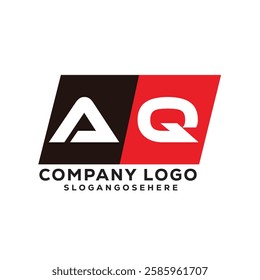 AQ Modern Business Logo Design in Red and Black, AQ Professional Company Branding Logo for Marketing and Identity, Creative AQ Letter Corporate Logo with Bold Design
