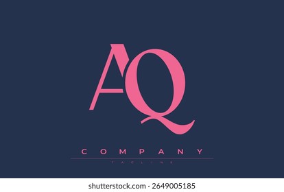 AQ Modern Initials Logo Design (em inglês). Logotipo de marca com iniciais estilizadas apresentando design arrojado e estética moderna. Ideal para profissionais de marca de negócios ou projetos criativos com foco em minimalista