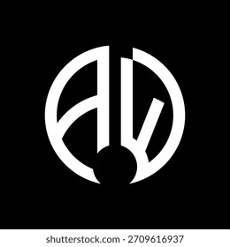 AQ Modern Minimalist Circular Monogram AQ Diseño de Logo