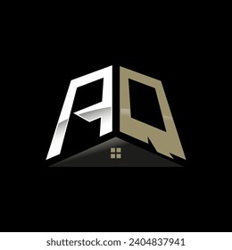 Diseño del logotipo de monograma AQ, logotipo de Realty