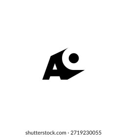 AQ Negative Space Monogram Logo - Modernes minimales Buchstabendesign
