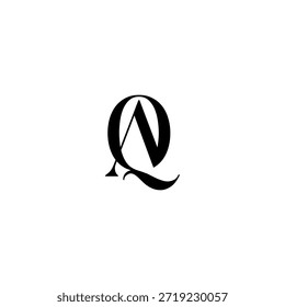 AQ Negative Space Monogram Logo - Modernes minimales Buchstabendesign