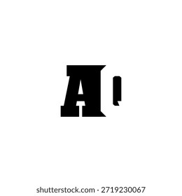 AQ Negative Space Monogram Logo – Modern Minimal Lettermark Design