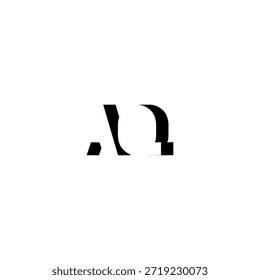 AQ Negative Space Monogram Logo - Modernes minimales Buchstabendesign