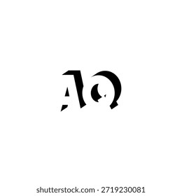 AQ Negative Space Monogram Logo - Modernes minimales Buchstabendesign