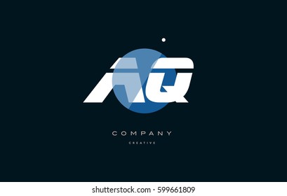 aq a q  blue circle dot big font alphabet company letter logo white design vector icon template 