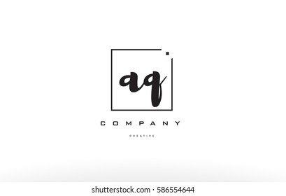 aq a q hand writing written black white alphabet company letter logo square background small lowercase design creative vector icon template 