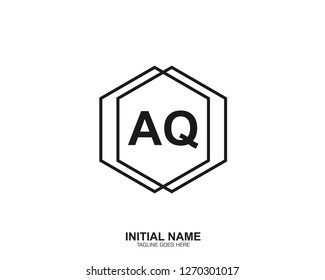 AQ A Q Initial logo letter with minimalist concept vector