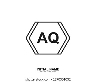 AQ A Q Initial logo letter with minimalist concept vector